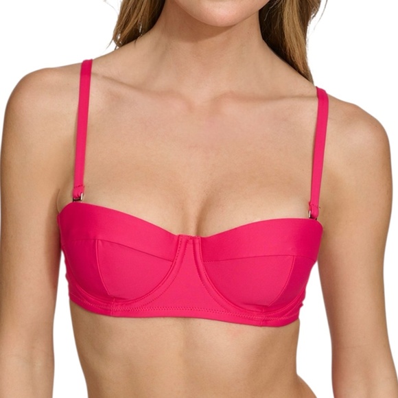 DKNY Balconette Convertible Bikini Top in Fuchsia NEW - Picture 1 of 16